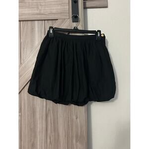NWT J.Crew black 00 Casey mini bubble hem cotton skirt